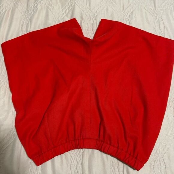 Vintage 80s Red Elastic High Waisted Shorts 32 - Picture 2 of 4